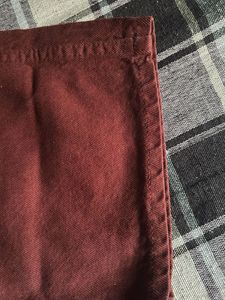 Maroon Wide Leg Jeans
