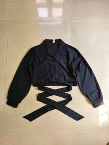 Black Wrap Crop Top