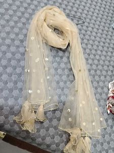 Elegant Beige Dupatta with Sequins