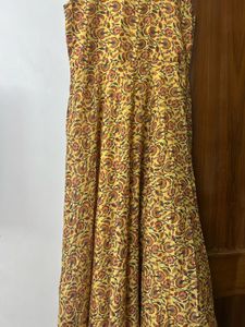 Embroidered Blue Jacket with Yellow Kurta