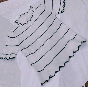 Chic Striped Top with Ruffled Edges