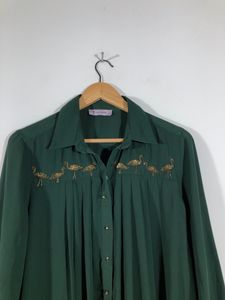 Dark Green Embroided Shirt(Women’s)
