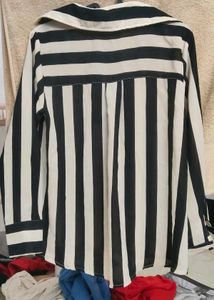 Chic Striped Long Sleeve Blouse