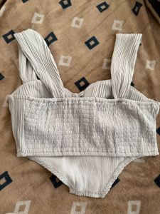 Chic Textured Bustier Top