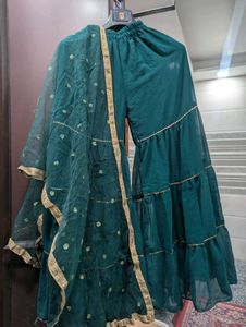 Embroidered Green Ethnic Dress