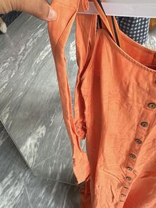 Orange Button-Down Summer Dress