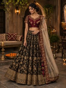 Maroon Embroidered Silk Blouse