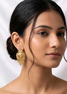 Intricate Gold Tone Dangle Earrings
