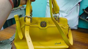 Bright Yellow Designer Handbag