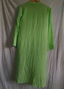 Lime Green Collared Kurta