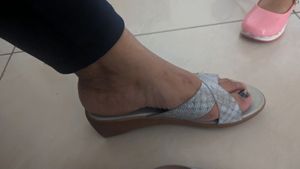 Size 39 Party Wear Silver Sandle