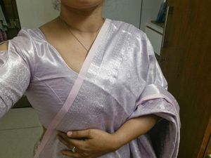 Elegant Silver Brocade Saree with Blouse -new item