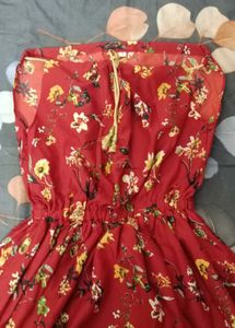 Boho Floral Print Off-Shoulder Dress