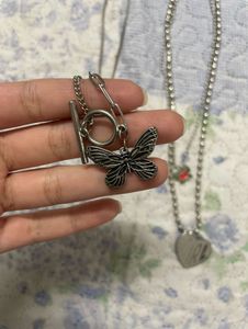 Necklace Set: Butterfly &amp; Heart