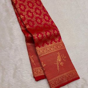 Red & Gold Brocade Saree