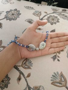Beaded Silver Necklace