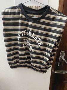 Striped Graphic Crop Top