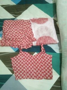 Red Printed braj gopi dress