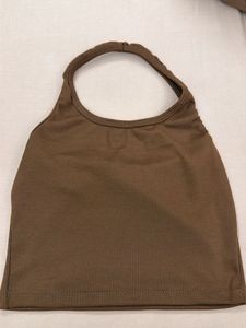 Ribbed Halter Neck Crop Top