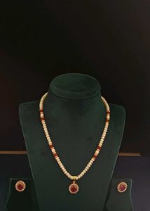 Pearl and Ruby Necklace Set