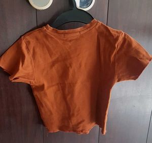 Aesthetic rust brown crop top for girls