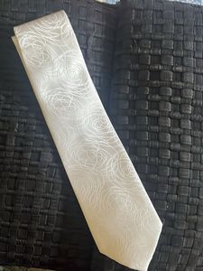 Men’s Tie silk White Textured