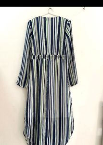 Striped Maxi Dress with Elastic Waist