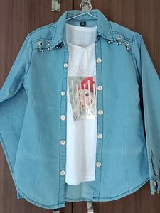Denim Shirt Like Top