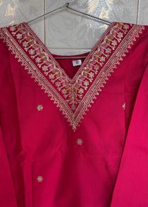 Beautiful Pink Kurta Set with Intricate Embroidery