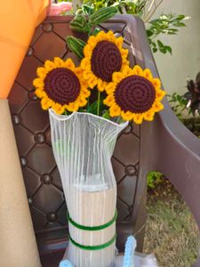 Crochet  Bouquet- 3 sunflower nos