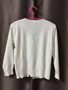Classic White Button-Up Cardigan32-34