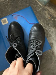 Black Combat Boots with Zipper