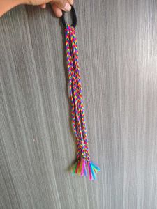 Boho Rainbow Braided Hair Tie