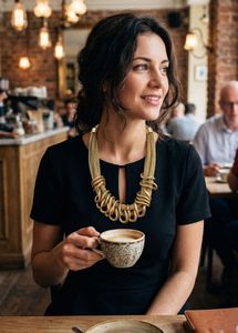 New Chunky Gold Tone Statement Necklace