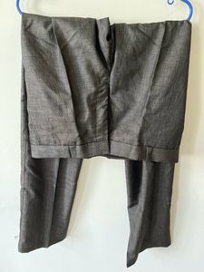 Brown Formal Pant With Small Checked Detailing