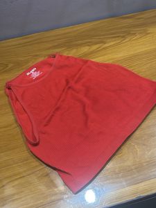 Vibrant Red Ribbed Tank Top