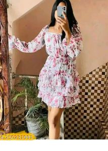 Floral Ruffle Mini Dress