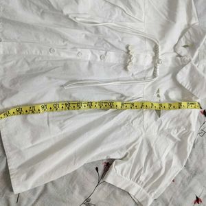 White Mandarin Collar Blouse