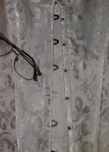 White Jacquard Corset Top