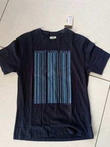 BLACKBERRYS Navy Blue T-Shirt with Barcode Graphic