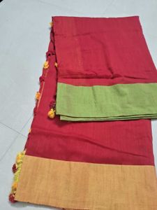 Beautiful Striped Saree with Tassels, Cotton sare