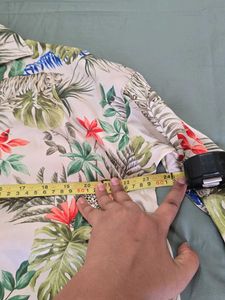 Oversized Satin Beachy Floral Long Shirt
