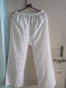Elegant White Chikankari Palazzos