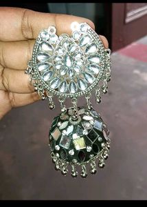 Mirror Work Jhumka Earrings &amp;Stude 1get+1free