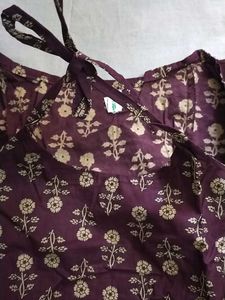 Printed halter neck design and back tie up