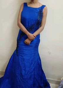 Blue Mermaid Evening Gown