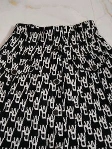 Chic Black &amp; White Logo Print Skirt