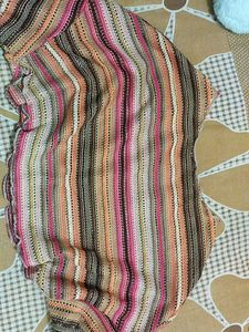 Crocheted Striped Long Sleeve Top