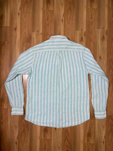U.S.P.A striped Linen blend tailored fit shirt