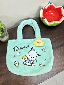 Sea Green - Pochacco Fur Tote Bag